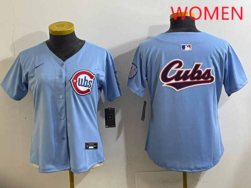 Women 2025 Chicago Cubs blank Blue Game Nike MLB Jersey style 3->houston astros->MLB Jersey